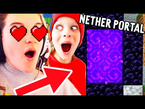 WE BUILT SABRE A SURPRISE NETHER PORTAL AND GAVE IT TO HER - Minecraft Gaming w/ The Norris Nuts