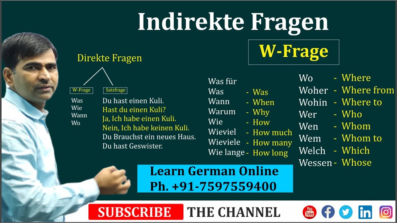 W-Questions in German | W- Frage | German Grammar | Indirekte Fragen | Learn German A2