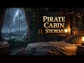 ‍ ️ Cozy Pirate Ship Cabin In Storm Thunder Rain ASMR Sleep