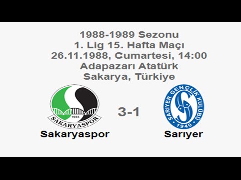 Sakaryaspor 3-1 Sarıyer 26.11.1988 - 1988-1989 Turkish 1st League Matchday 15