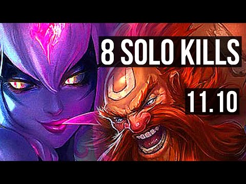 EVELYNN vs GRAGAS (JUNGLE) | 8 solo kills, 16/2/7, Legendary, 500+ games | EUW Master | v11.10