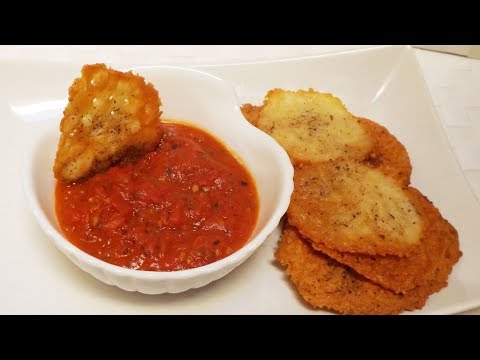 CIALDE DI PARMIGIANO CON SALSA MARINARA - Parmesan crisps with Marinara sauce