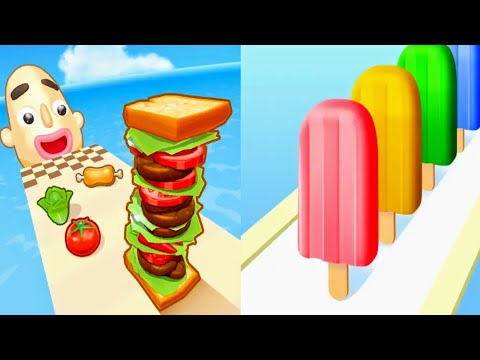Sandwich Runner Vs Popsicle Stack - Max Level Gameplay Walkthrough (Android iOS) New Update