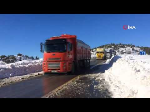 Antalya-Konya karayolunda kar esareti sona erdi 
