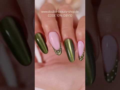 Silky Cat Eye Green 06 #nails 💚alles bei uns erhältlich #nailart #naildesign #shorts #cateyenails