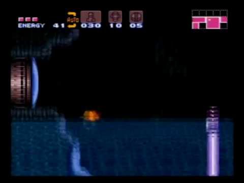 Super Metroid - old school style one shinespark to the wrecked ship
