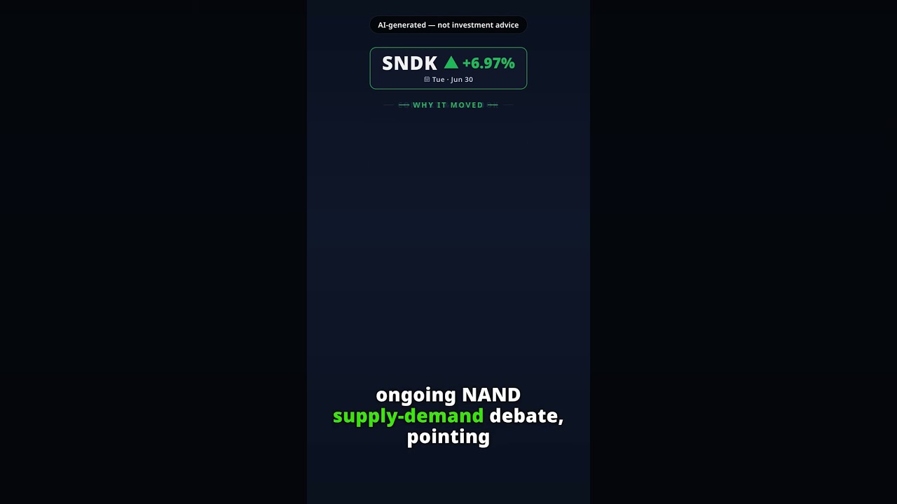 Why Is Sandisk Stock Jumping Today? SNDK +6.97% (Jun 30) — Memory Chip Sector Rally