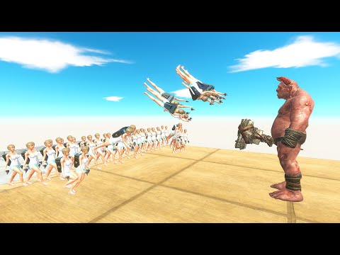 OGRE LORD VS 50x HUMANS ON WOOD TOWER👷 | ANIMAL REVOLT BATTLE SIMULATOR