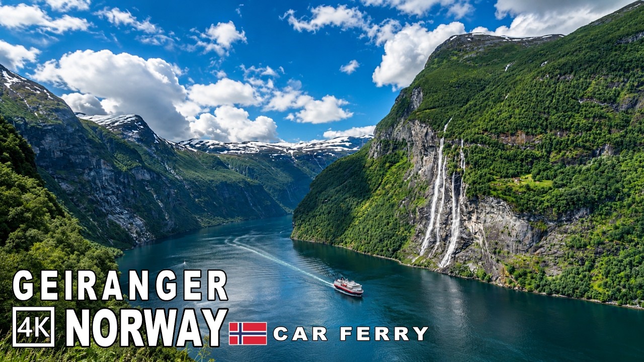 Geiranger fjord, Norway 🇳🇴 | The Ultimate Scenic Car Ferry Cruise 4K 60 fps