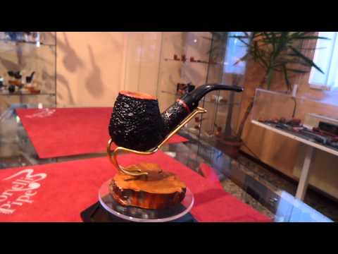 Brand new briar pipe PARONELLI bent handmade rusticated black -  eBay item number: 181720385471