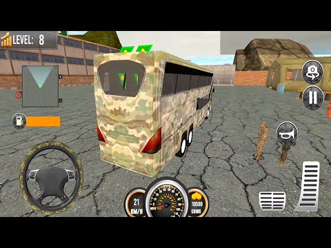 Army Bus Driver US Soldier Transport Duty - Offroad Driving Bus - Android iOS GamePlay #02