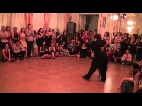  Alejandra Mantinan  and  Aoniken Quiroga  are  dancing  to  the  tango  "  Barro  "
