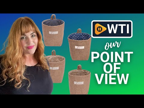 sansheng 4 Pack Wall-Hanging Storage Bags Cotton Linen Storage Basket Foldable Baske - WTI product video review
