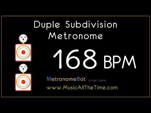 Duple subdivision metronome at 168 BPM MetronomeBot