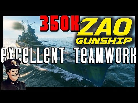 ZAO 350K DMG | Amazing Teamwork in RANDOM Battle | World of Warships