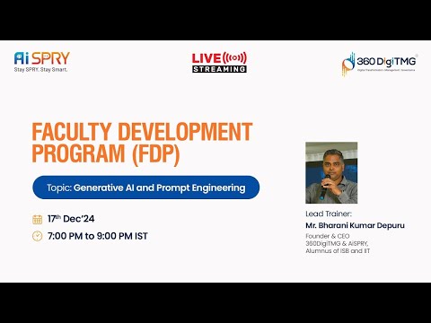 Generative AI and Prompt Engineering Faculty Development Program FDP Day 1 360DigiTMG
