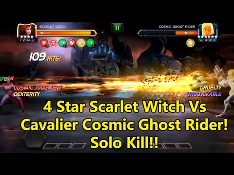 How To Beat Cavalier Cosmic Ghost Rider! Solo With 4 Star Scarlet! | Marvel Contest Of Champions