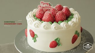 크리스마스 딸기 생크림 케이크 만들기 : Christmas Strawberry Cake Recipe | Cooking tree