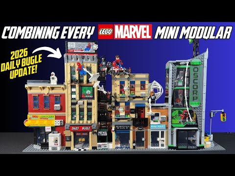 Combining EVERY LEGO Marvel Modular System Set into ONE BIG STREET! (2026 Daily Bugle UPDATE)