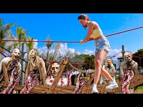 I CROSSED A BRIDGE FULL OF ZOMBIES!! THE MOST DANGEROUS CHALLENGE 😱🧟‍♂️