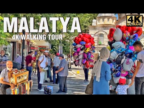 MALATYA city , TURKEY, ARCHIVE 4K Walking TOUR- With CAPTION [4K / 60fps]