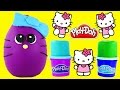 BIG Play Doh Surprise Eggs Hello Kitty Fashems ...