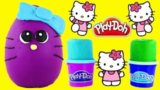 BIG Play Doh Surprise Eggs Hello Kitty Fashems Shopkins Looking HelloKitty Playdough Egg by DCTC