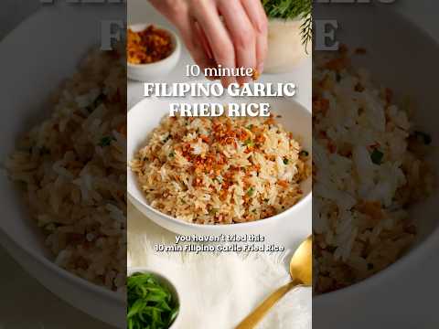 10 min Filipino Garlic Fried Rice 🤤 #recipe