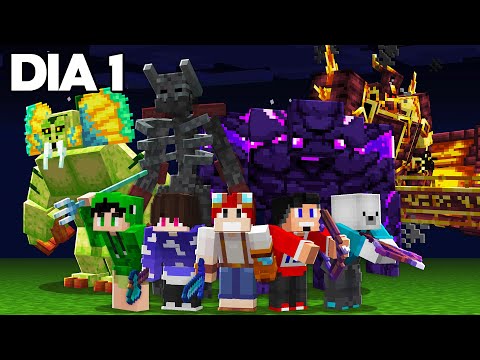 100 DIAS DESAFIANDO MEUS AMIGOS A ENFRETAREM OS MAIORES MOBS DO MINECRAFT - O FILME