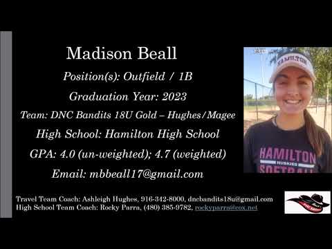 Madison Beall Softball Skills Video - 2023 Outfield 1B