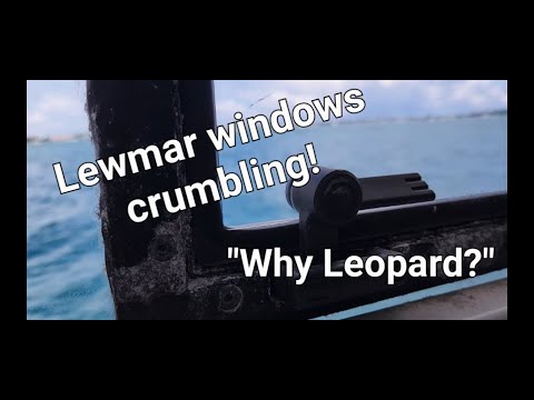 Appalling quality Lewmar portlight/windows crumbling on Leopard Catamarans