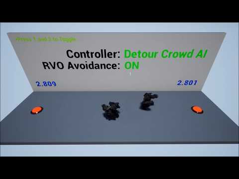 Detour Crowd AI Controller and RVO Avoidance Comparison
