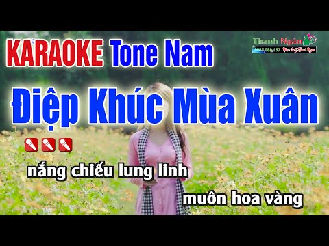 Điệp Khúc Mùa Xuân Karaoke Tone Nam - Karaoke Nhạc Sống Thanh Ngân