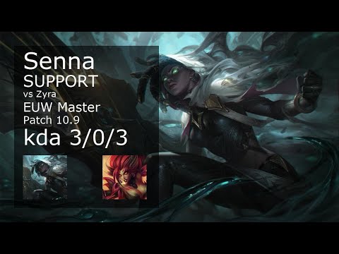 Senna Support vs Zyra - EUW Master 3/0/3 Patch 10.9 Gameplay