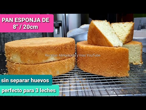 How to make sponge cake in 8"/20 cm WITHOUT SEPARATING EGGS, perfect for tres leches cake