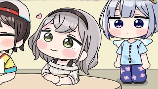 【手描き】ノエルの本命が自分ではないことを悟りショックを受けるかなたん【天音かなた/白銀ノエル/大空スバル/宝鐘マリン/ホロライブ切り抜き】【切り抜き漫画】