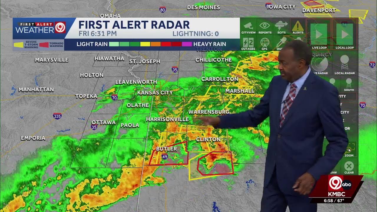 TORNADO WARNING ISSUED: KMBC 9 News is tracking a tornado-warned storm - Friday, April 17
