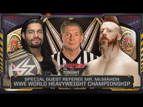 Roman Reigns Vs Sheamus Campeonato WWE - Especial Arbitro Mr. McMahon - WWE Raw 04/01/2016 (Español)
