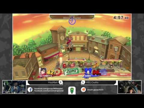GUMS 13 Singles (Winner's Bracket) - HSG Craftis (Sonic) vs Hazmatt (Bayonetta)