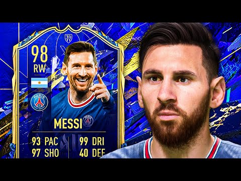 THE FINESSE SHOT KING! 👑 98 TOTY MESSI PLAYER REVIEW! - FIFA 22 Ultimate Team