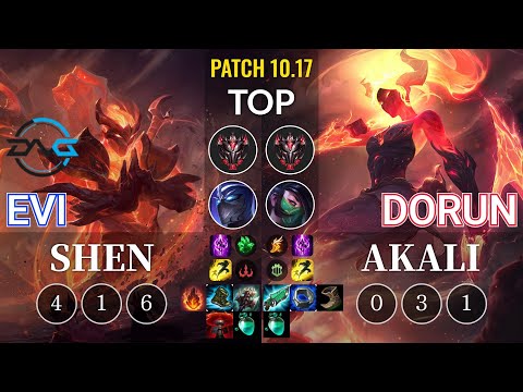 DFM Evi Shen vs DoRun Akali Top - KR Patch 10.17