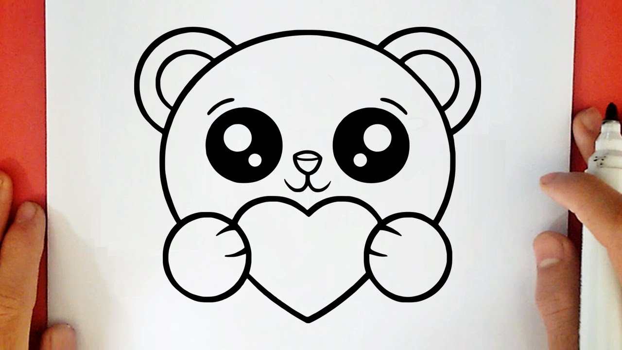 COMO DIBUJAR UN OSO POLAR CON UN CORAZÓN KAWAII