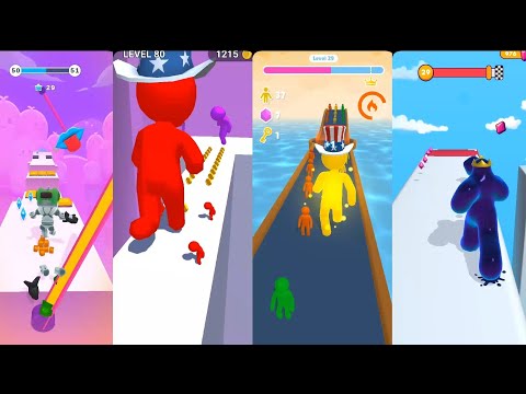Color Run Stickman 3D -vs- Pixel Rush -vs- Giant Rush -vs- Blob Runner 3D || Gameplay Walkthrough