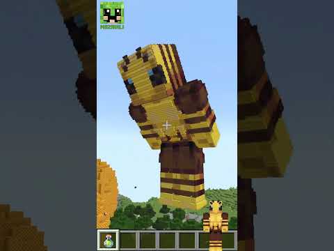 "Insane Minecraft Bee Skin Statue Creation!" #shorts