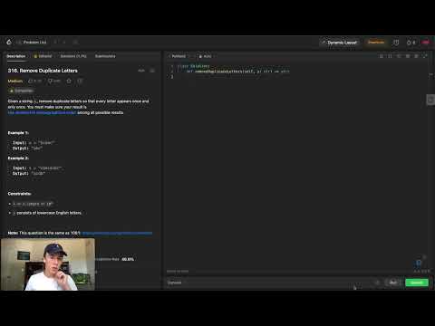 Remove Duplicate Letters 316 Leetcode Python3