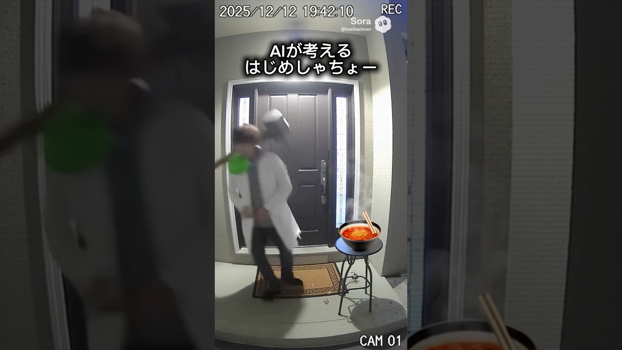 親分の家の前に激辛ラーメン置いてみた〜！#aiが考えるはじめしゃちょー #ヒカマニ #sora2