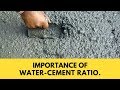 Importance of water cement ratio in concrete |  Mystery Revealed.