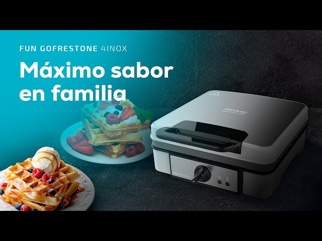 Gofriera Cecotec Fun Gofrestone 4Inox acciaio inox 1200W antiaderente video