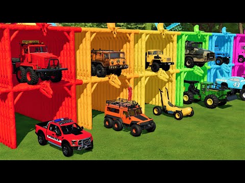 TRANSPORTING OFF-ROAD CARS, TRUCKS and TRACTORS with ALL-TERRAIN VEHICLES! Farming Simulator 22