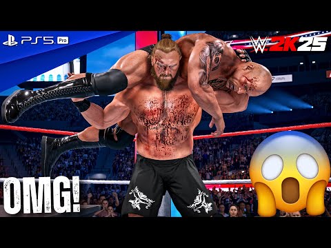 WWE 2K25 - Brock Lesnar vs. The Rock - Full Match at WrestleMania | PS5 Pro [4K60]